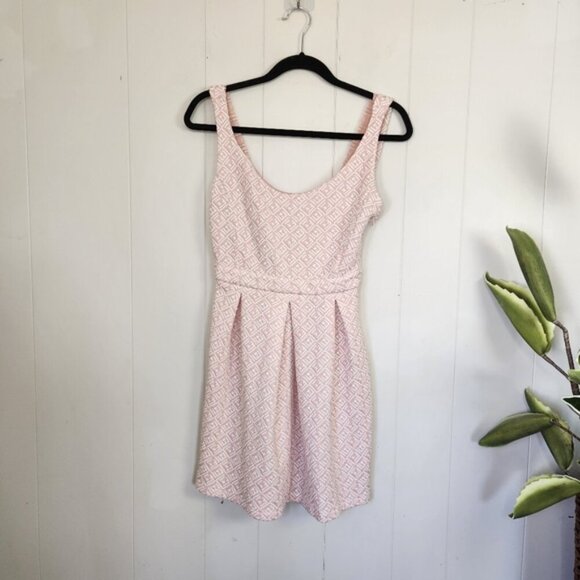 Stradivarius Pink Fit & Flare Sleeveless Tea Dress Mini Knee Length Soft Girl - Picture 11 of 11